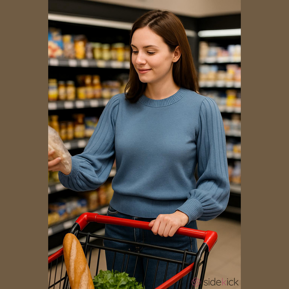 LOFT Women's Soft Blue Crew Neck Sweater